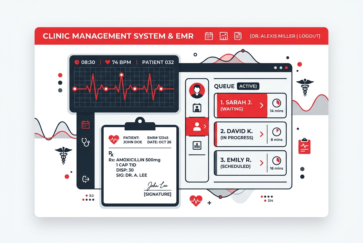 Clinic Management System Illustration