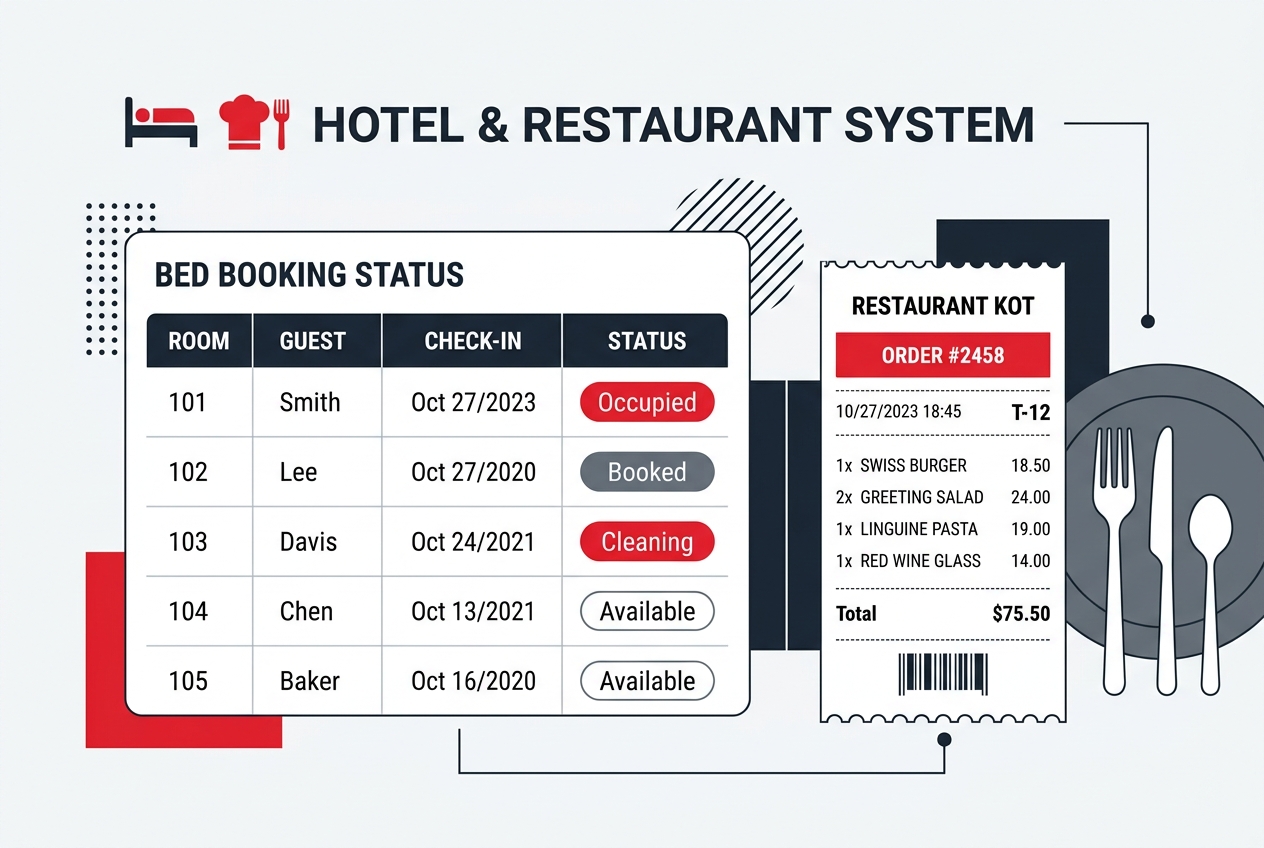 Hotel & Restaurant System Illustration