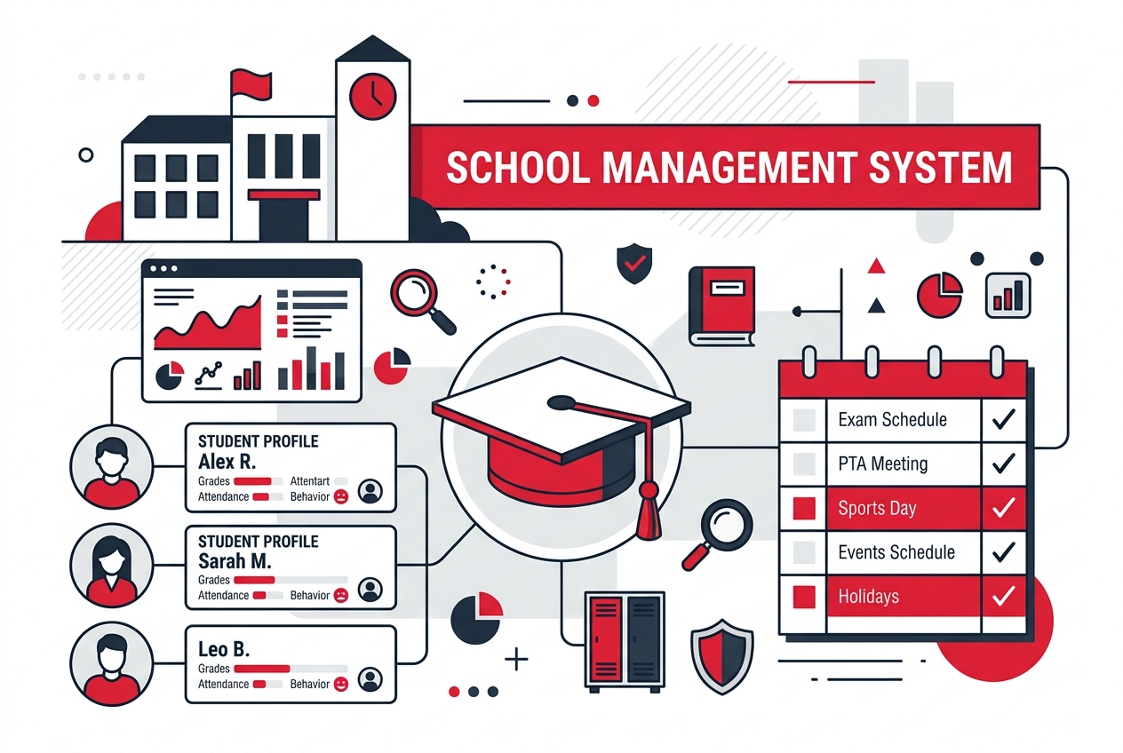 School Management System Illustration